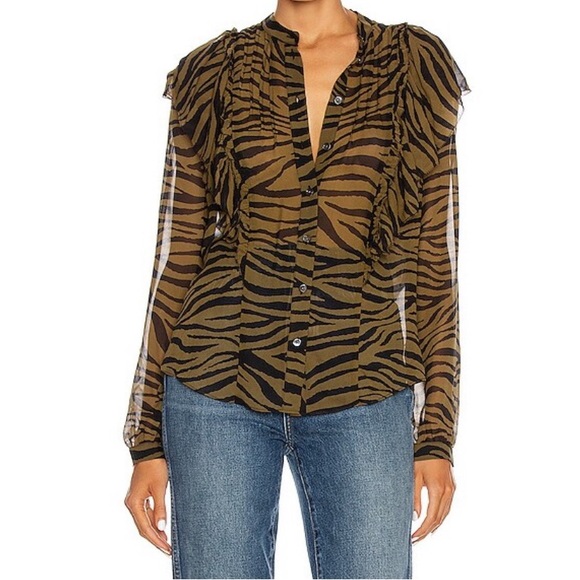 Veronica Beard Long Sleeve Camilla Top - Picture 1 of 14